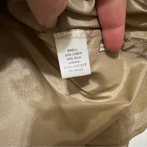 Banana Republic Skirt Womens 4 Golden Tan Linen Silk Blend Lined Career Classic - Picture 6 of 8